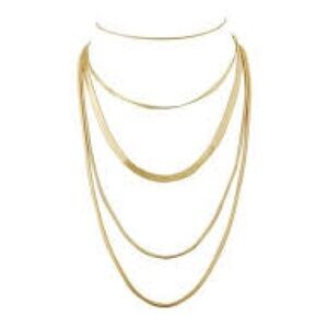 Luv Aj Cascading Snake Chain Gold Necklace